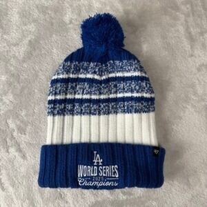 Los Angeles Dodgers World Series Champions 2025 Knit Beanie Pom Hat 47
